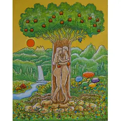 Foto de um(a) Jesualdo, Maçã do amor é uma acrílica sobre tela medindo 50 x 40 cm, datado de 2023 e assinado à mão, da categoria de Pinturas. Vendido no marketplace Trésors.