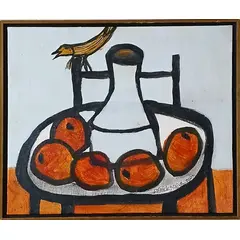 Foto de um(a) Péricles Paiva - 1946 - Quadro óleo sobre tela, natureza morta, medindo 33x39cm, com moldura, ano 2025., da categoria de Pinturas. Vendido no marketplace Trésors.