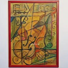 Foto de um(a) Ingres Speltri, óleo sobre duratex medindo 70 x 51cm, com moldura e assinado à mão, da categoria de Pinturas. Ingres Speltri, nascido em 1940 no Brasil, dedicou-se às artes plásticas desde a infância, influenciado por seu pai, um... Vendido no marketplace Trésors.
