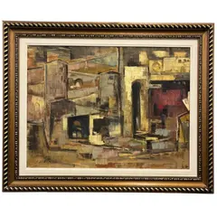 Foto de um(a) Edson di Bernardi, série "Oriente" / "Cidades", técnica óleo sobre tela medino 82 x 101 cm (com moldura) e 59 x 78 cm (obra) e assinado à mão, da categoria de Pinturas. Esplêndida composição em óleo sobre tela na qual Edson Di Bernardi demonstra pleno domínio da geometrização formal e da... Vendido no marketplace Trésors.