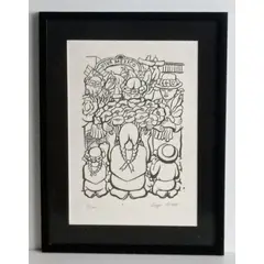Foto de um(a) Diego Rivera, gravura 42 x 32 cm, com moldura e assinada à mão, da categoria de Serigrafia. Vendido no marketplace Trésors.
