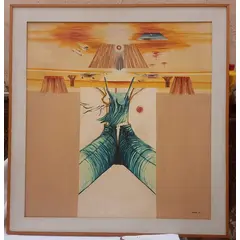 Foto de um(a) Eduardo Kenji Takebayash - óleo sobre tela 104 x 99 cm com moldura e assinado à mão, da categoria de Pinturas. Vendido no marketplace Trésors.