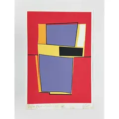 Foto de um(a) Silvio Oppenheim, Geométrico ano1986 é uma serigrafia 60 x 40 cm sem moldura e assinada à mão, da categoria de Serigrafia. Vendido no marketplace Trésors.