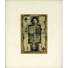 Foto de um(a) Zuleno Pessoa - Caneta sobre cartão, 44 x 38cm (com moldura) e assinada à mão, da categoria de Pinturas. Vendido no marketplace Trésors.