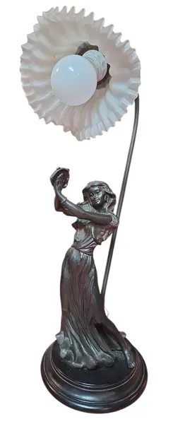 Foto de um(a) Escultura Luminária Antiga Cigana em Petit Bronze, da categoria de Escultura. Esta magnífica escultura luminária em petit bronze retrata uma figura cigana com impressionante riqueza de detalhes. A peça... Mostrado de uma perspectiva diferente. Vendido no marketplace Trésors.