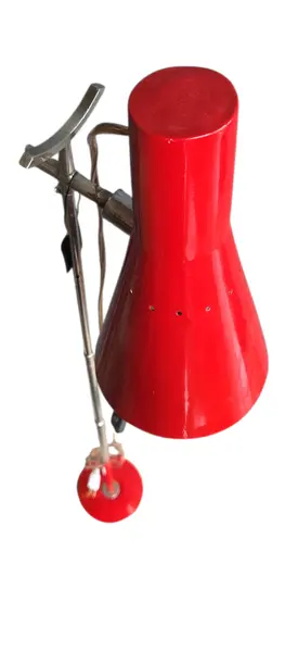 Foto de um(a) Luminária de Chão Josef Hůrka – Vermelha – Design Anos 60, da categoria de Luminárias de chão. Apresentamos uma peça indispensável para colecionadores e entusiastas do design do século XX: a icônica luminária de chão... Mostrado de uma perspectiva diferente. Vendido no marketplace Trésors.