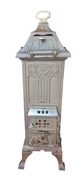 Foto de um(a) Antiga Salamandra de Coluna em Ferro Fundido, da categoria de Outros colecionáveis. Mostrado de uma perspectiva diferente. Vendido no marketplace Trésors.