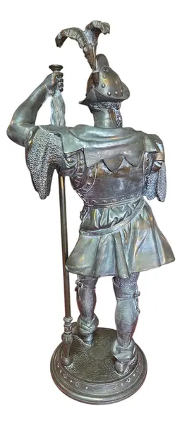Foto de um(a) Escultura Antiga de Cavaleiro em Petit Bronze – França, Século XIX, da categoria de Escultura. Escultura antiga em Petit Bronze representando um cavaleiro com armadura detalhada. Mostrado de uma perspectiva diferente. Vendido no marketplace Trésors.