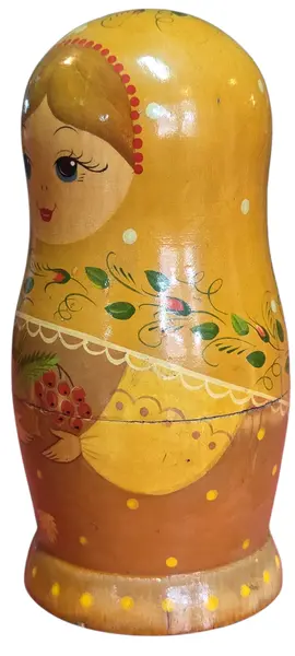 Foto de um(a) Matrioska Russa em Madeira – Conjunto com 3 Bonecas Empilháveis – Pintura Artesanal, da categoria de Bonecas. Adicione um toque de história e folclore à sua decoração com esta encantadora Matrioska (Boneca Russa). Fabricada em madeira... Mostrado de uma perspectiva diferente. Vendido no marketplace Trésors.