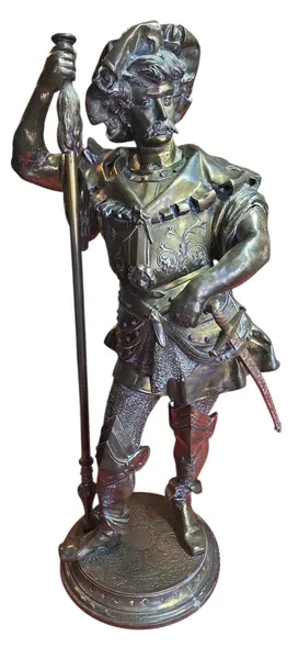 Foto de um(a) Guerreiro Escultura Francesa do Século XIX - Petit Bronze, da categoria de Escultura. originária da França do século XIX. A peça representa a figura imponente de um guerreiro, rica em detalhes e com excelente... Vendido no marketplace Trésors.