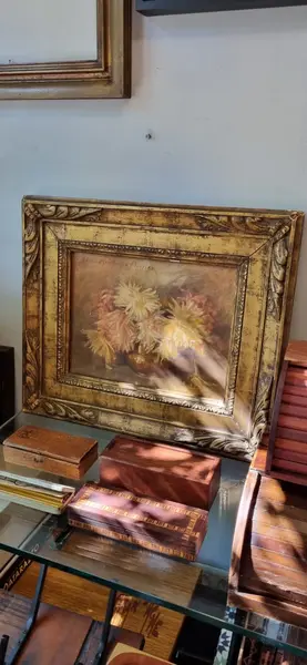 Foto de um(a) Quadro pintura óleo sobre tela - sec XIX, da categoria de Pinturas. Quadro ost (óleo sobre tela) sec XIX, de pintor português: LIMA MACHADO PEREIRA (1877-1945). A obra apresenta um arranjo... Mostrado de uma perspectiva diferente. Vendido no marketplace Trésors.
