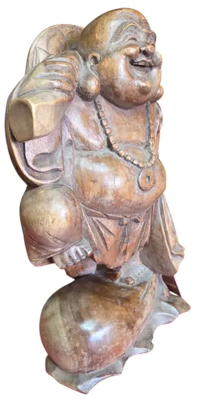 Foto de um(a) Escultura Buda em Madeira Maciça Esculpida à Mão, da categoria de Escultura. Linda peça decorativa entalhada em um único bloco de madeira maciça. Apresenta veios naturais e acabamento primoroso que... Mostrado de uma perspectiva diferente. Vendido no marketplace Trésors.