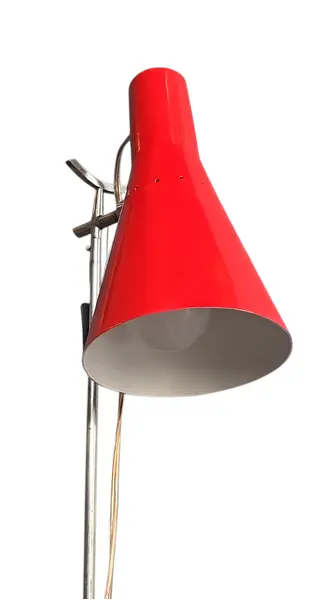 Foto de um(a) Luminária de Chão Josef Hůrka – Vermelha – Design Anos 60, da categoria de Luminárias de chão. Apresentamos uma peça indispensável para colecionadores e entusiastas do design do século XX: a icônica luminária de chão... Mostrado de uma perspectiva diferente. Vendido no marketplace Trésors.
