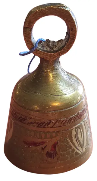 Foto de um(a) Sino Decorativo em Bronze, da categoria de Outros colecionáveis. Beleza artesanal e som cristalino.Este sino é uma peça versátil, ideal tanto para colecionadores quanto para uso em rituais,... Mostrado de uma perspectiva diferente. Vendido no marketplace Trésors.