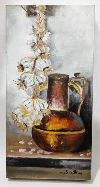 Foto de um(a) Natureza Morta, Óleo sobre Tela, Paulo Silvatti, 00'S, da categoria de Pinturas. Óleo sobre tela em chassi tipo painel. Natureza morta. Autor: paulo silvatti, anos 2000. A: 40 cm L: 20 cm P: 3,5 cm Peso:... Vendido no marketplace Trésors.