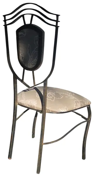Foto de um(a) Cadeira de Ferro Decorativa com Encosto e Assento Estofado Floral, da categoria de Outras cadeiras. Sofisticada cadeira decorativa que une a robustez do metal com a delicadeza de um design clássico e imponente. Uma peça... Mostrado de uma perspectiva diferente. Vendido no marketplace Trésors.
