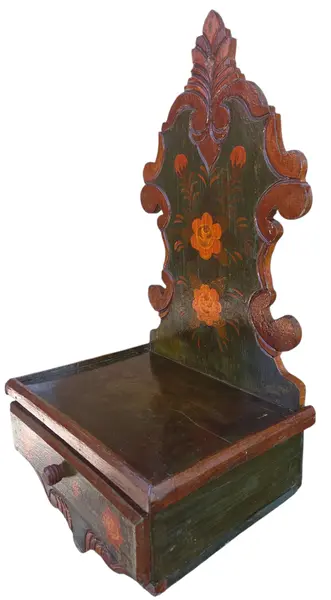 Foto de um(a) Oratório de Parede em Madeira Maciça –Pintura Floral Artesanal, da categoria de Objetos religiosos e espirituais. Este é um oratório de parede singular, que une a tradição da fé com a delicadeza da arte popular. Produzido em madeira... Vendido no marketplace Trésors.