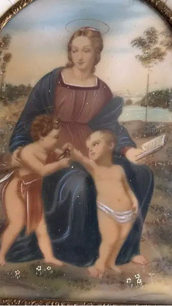 Foto de um(a) Antigo Raro Portrait Quadrinho Italiano Camafeu Vitoriano, da categoria de Pinturas. Antigo e raro portrait, quadrinho camafeu ricamente pintado à mão em folha de marfim. Peça italiana, toda original do início... Mostrado de uma perspectiva diferente. Vendido no marketplace Trésors.