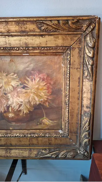 Foto de um(a) Quadro pintura óleo sobre tela - sec XIX, da categoria de Pinturas. Quadro ost (óleo sobre tela) sec XIX, de pintor português: LIMA MACHADO PEREIRA (1877-1945). A obra apresenta um arranjo... Mostrado de uma perspectiva diferente. Vendido no marketplace Trésors.