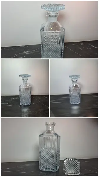 Foto de um(a) Garrafa em padrão bico de jaca, da categoria de Decantadores. Garrafa para whisky e outras bebidas no padrão bico de jaca. Medidas 24 cm de altura e 9 cm de largura. Em ótimo estado e... Mostrado de uma perspectiva diferente. Vendido no marketplace Trésors.