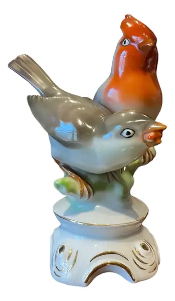 Foto de um(a) Antiga Escultura De Pássaro Porcelana Alemã Bavária Gerald, da categoria de Escultura. ~ Gerold Porzellan | Bavaria ~Antigo e importante bloco escultórico representando casal de pássaros. Peça artística, muito... Vendido no marketplace Trésors.