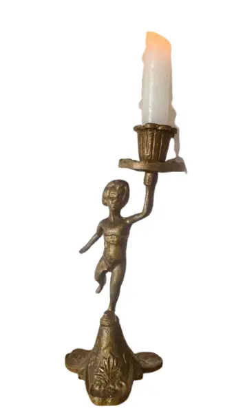 Foto de um(a) Castiçal escultorico, da categoria de Castiçais. Castiçal em bronze. Mede: 21 cm altura. Vendido no marketplace Trésors.