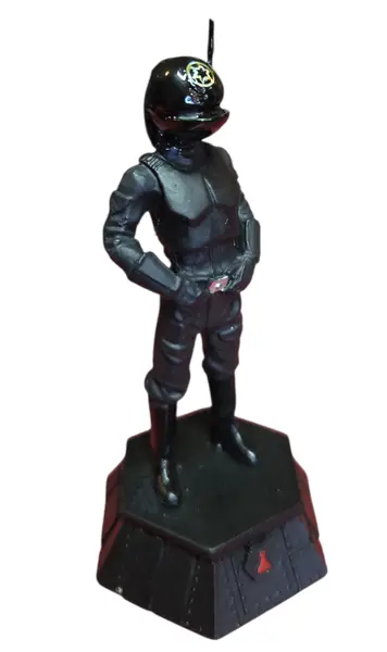 Foto de um(a) Estátua Articulada Star Wars Imperial Gunner - Peça de Xadrez Colecionável (Peão Preto) - Pintado à Mão, da categoria de Figuras de ação. Adicione uma peça de precisão e autoridade imperial à sua coleção com esta estátua do Imperial Gunner. Esta figura detalhada... Mostrado de uma perspectiva diferente. Vendido no marketplace Trésors.
