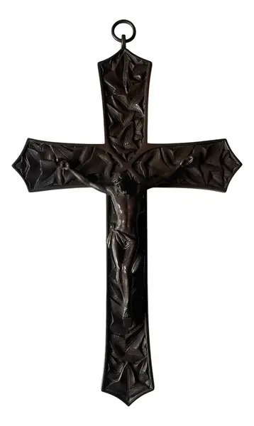 Foto de um(a) Arte Sacra Antiga Escultura Crucifixo Jesus Cristo Em Bronze, da categoria de Objetos religiosos e espirituais. Antigo crucifixo em bronze francês. Fundição de ótima qualidade. Medidas 28x17cm. Vendido no marketplace Trésors.
