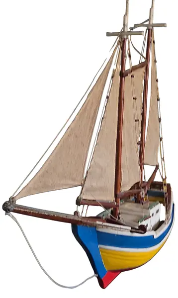 Foto de um(a) Veleiro Antigo em Madeira – Escuna Clássica Pintada à Mão, da categoria de Modelos de barcos. Encanto e Nostalgia em Cada Detalhe Este magnífico veleiro antigo é uma peça decorativa que evoca a era de ouro da... Mostrado de uma perspectiva diferente. Vendido no marketplace Trésors.