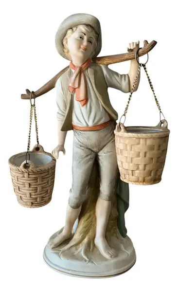 Foto de um(a) Antiga Escultura Vaso Camponês Com Baldes Biscuit Francês, da categoria de Escultura. Antiga e linda escultura representando menino com baldes, ricamente moldado e pintado à mão em biscuit francês. Os baldes... Vendido no marketplace Trésors.