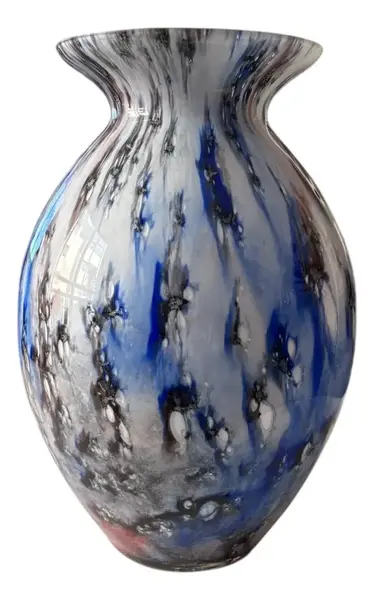 Foto de um(a) Antigo Grande Vaso Jarro Murano Italiano Opalina Art Deco, da categoria de Vasos. Antigo e grande vaso opalinado em murano leitoso, técnica de trabalho “Sandwich Glass” quando temos mais de um tipo de vidro... Vendido no marketplace Trésors.