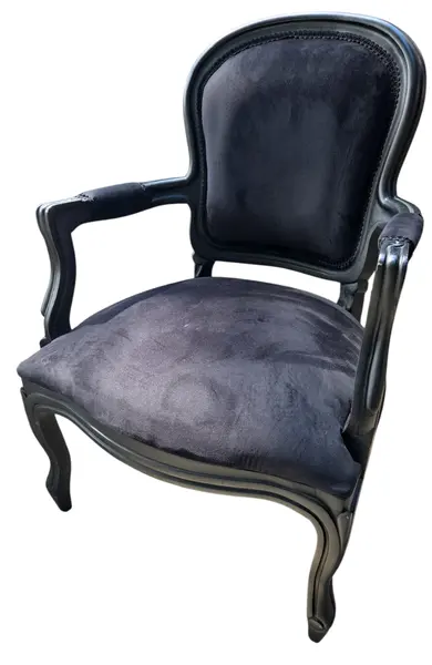 Foto de um(a) Par de Poltronas Luís XV, da categoria de Poltronas. Lindo par de poltronas clássicas em estilo Luis XV, com estrutura em madeira trabalhada e entalhes manuais. Peças autênticas... Mostrado de uma perspectiva diferente. Vendido no marketplace Trésors.