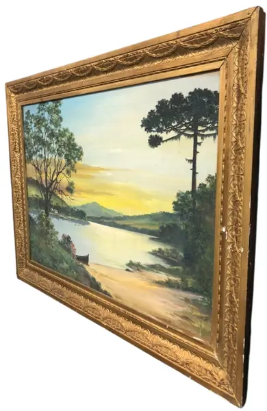 Foto de um(a) Quadro schuwaloff - 1962, da categoria de Pinturas. Quadro schuwaloff - 1962R$3.490,00Em até 6x sem juros! Medidas:95x70cm. Mostrado de uma perspectiva diferente. Vendido no marketplace Trésors.