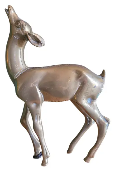 Foto de um(a) Sentinela da Floresta: Estatueta de Veado em Bronze Maciço, da categoria de Escultura. Uma peça que remete às grandes esculturas de jardim europeias, agora em escala decorativa. Este veado de bronze apresenta um... Vendido no marketplace Trésors.