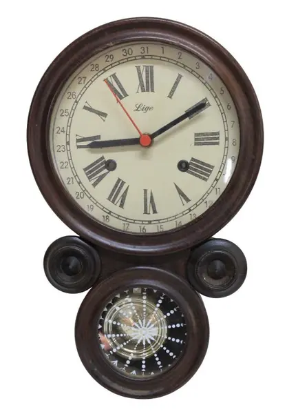 Foto de um(a) Relógio Oito Lige Marrom, da categoria de Relógios de parede. Clássico relógio oito da manufatura LIGE, em caixa de madeira nobre bem preservada, maquinário a pilha e mostrador em papel... Vendido no marketplace Trésors.