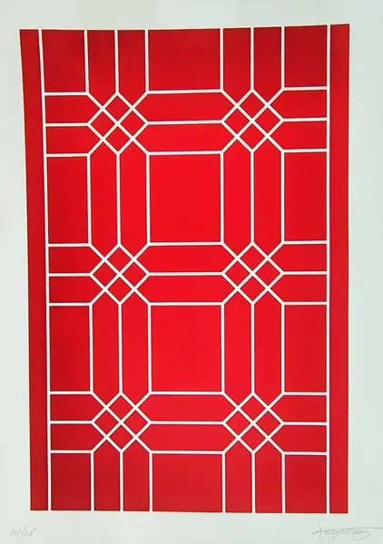 Foto de um(a) ALOÍSIO MAGALHÃES, Vermelho vertical, serigrafia 70 x 50cm, assinada e sem moldura, da categoria de Serigrafia. Aloísio Magalhães (1927–1982) foi um artista brasileiro, designer gráfico e gestor cultural considerado o pioneiro na... Vendido no marketplace Trésors.