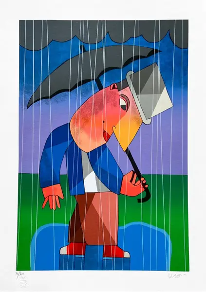 Foto de um(a) CHUVA II (70 X 50 CM) - Inos Corradin, da categoria de Serigrafia. Serigrafia original póstuma do artista Inos Corradin. Dimensões: Altura: 70 cm Largura: 50 cm Breve biografia do artista:... Vendido no marketplace Trésors.