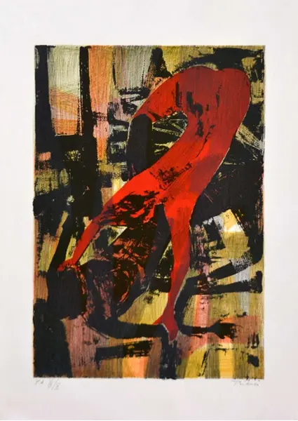 Foto de um(a) Enrico Bianco - Carlos Drummond 1, 1985 - Serigrafia em cores 45 x 33 cm, exemplar 4 de 10, assinada à mão e sem moldura, da categoria de Serigrafia. Enrico Bianco (1918 - 2013). Pintor, gravador, desenhista e ilustrador. Inicia seus estudos com Maud Latour, em Roma, na... Vendido no marketplace Trésors.