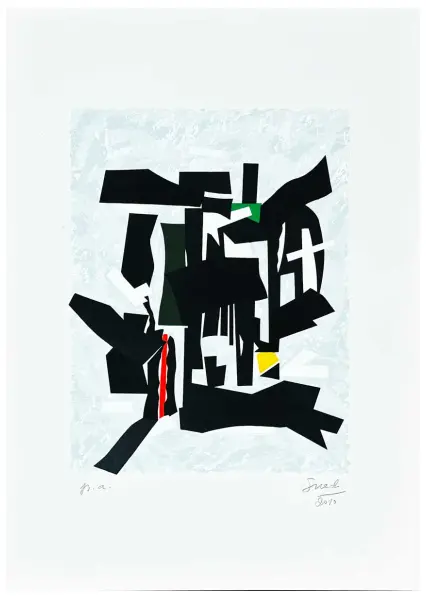 Foto de um(a) Eduardo Sued, Geométrico é datado de 2010. É uma serigrafia P.A. medido 70 x 50cm (obra) e 74 x 54 (com moldura) e assinado a mão, da categoria de Serigrafia. Eduardo Sued, nascido no Rio de Janeiro em 1948, graduou-se em Engenharia pela Escola Nacional de Engenharia do Rio de... Vendido no marketplace Trésors.