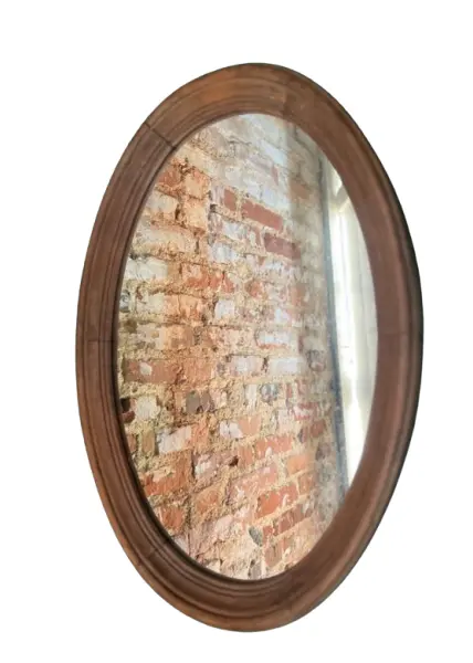 Foto de um(a) Espelho oval em madeira nobre, da categoria de Espelhos. Espelho oval em madeira nobre, elegante e atemporal, madeira revitalizada, espelho sem distorções de imagem, excelente... Vendido no marketplace Trésors.