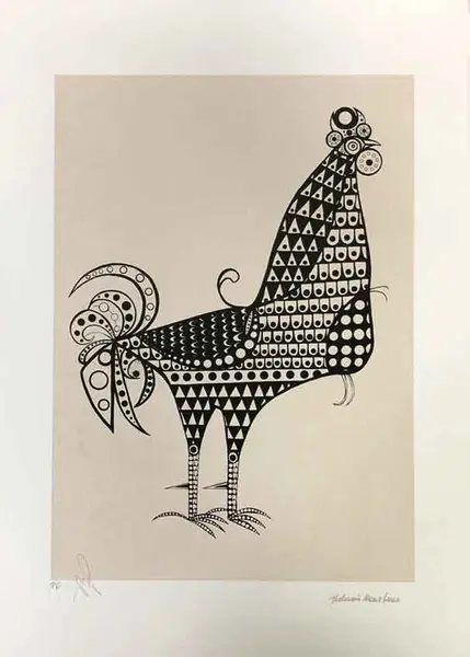 Foto de um(a) Galo renda Preto 50 x 35 cm (PM) - Aldemir Martins, da categoria de Serigrafia. Serigrafia original póstuma do artista Aldemir Martins. Dimensões: Altura: 50 cm Largura: 35 cm Breve biografia do artista:... Vendido no marketplace Trésors.