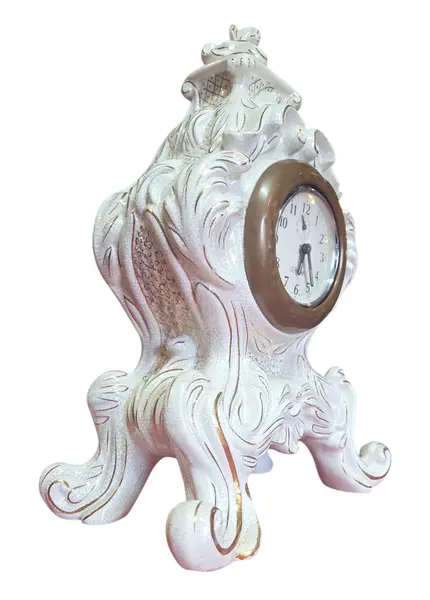 Foto de um(a) Relógio de Mesa em Porcelana Craquelada – Peça Decorativa, da categoria de Relógios de mesa. **RELÓGIO NÃO FUNCIONA, PEÇA ADAPTADA NA PORCELANA** Este elegante relógio de mesa é uma peça de destaque que une o charme... Mostrado de uma perspectiva diferente. Vendido no marketplace Trésors.