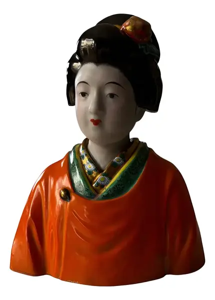 Foto de um(a) Antiga Escultura Busto De Gueixa Porcelana Oriental Kutani, da categoria de Escultura. Antiga e rara escultura oriental representando busto de gueixa com quimono. Peça artística, de ótima qualidade, moldada e... Vendido no marketplace Trésors.