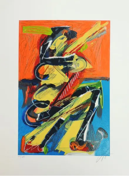 Foto de um(a) Baixista III - Ivald Granato, da categoria de Serigrafia. Serigrafia original póstuma do artista Ivald Granato. Dimensões: Altura: 40 cm Largura: 30 cm Breve biografia do artista:... Vendido no marketplace Trésors.