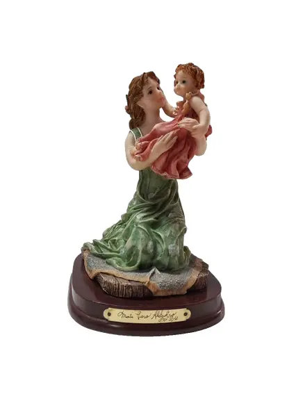 Foto de um(a) Escultura Espanhola Monti Fiero Alabastro, Década de 1980, da categoria de Escultura. Escultura mãe com a menina em resina espanhola policromada - monti fiero alabastro, década de 1980. A: 19 cm / L: 11 cm / P:... Vendido no marketplace Trésors.