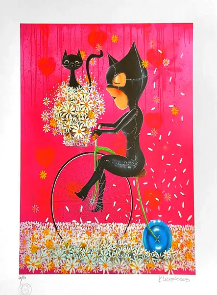 Foto de um(a) Mulher Gato 60 x 45 cm - Kleber Lopes, da categoria de Serigrafia. Serigrafia original póstuma do artista Kleber Lopes. Dimensões: Altura: 60 cm Largura: 45 cm Breve biografia do artista: O... Vendido no marketplace Trésors.