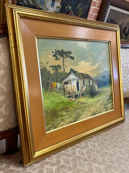 Foto de um(a) Egenolf Theilacker - 1983, da categoria de Pinturas. Óleo sobre tela de 1983 do grande artista Egenolf Theilacker. Mostrado de uma perspectiva diferente. Vendido no marketplace Trésors.