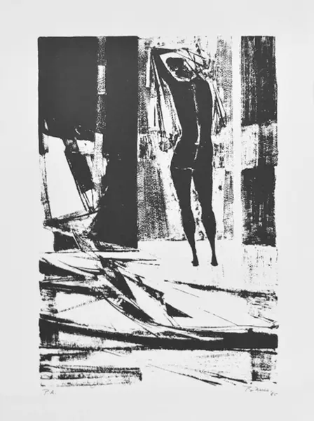 Foto de um(a) Enrico Bianco - Carlos Drummond 5, 1985 - Serigrafia 47,5 x 35,5 cm em preto e branco P.A., assinada à mão e sem moldura, da categoria de Serigrafia. Enrico Bianco (1918 - 2013). Pintor, gravador, desenhista e ilustrador. Inicia seus estudos com Maud Latour, em Roma, na... Vendido no marketplace Trésors.
