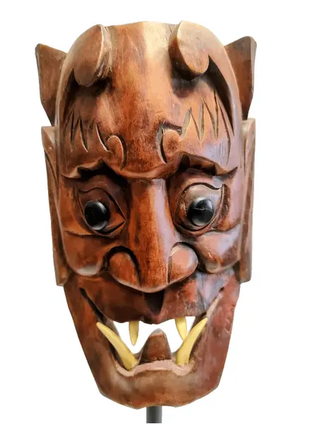 Foto de um(a) Escultura Africana em Madeira, Década de 1990, da categoria de Escultura. Escultura máscara africana em madeira, década de 1990. A: 47,5cm / L : 12,5cm / P: 6cm 14cm diâmetro da base 660g. Vendido no marketplace Trésors.