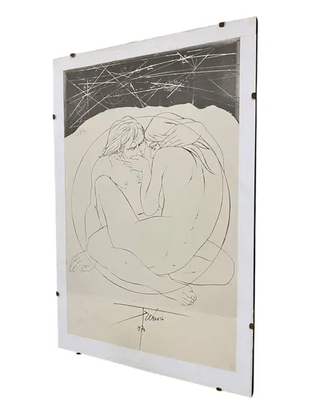 Foto de um(a) Quadro Le Couple 1974 – Pierre-Yves Tremois, da categoria de Serigrafia. Impressão de Le Couple por Pierre-Yves Tremois de 1974. Mostrado de uma perspectiva diferente. Vendido no marketplace Trésors.